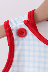 Blue watermelon embroidery bubble