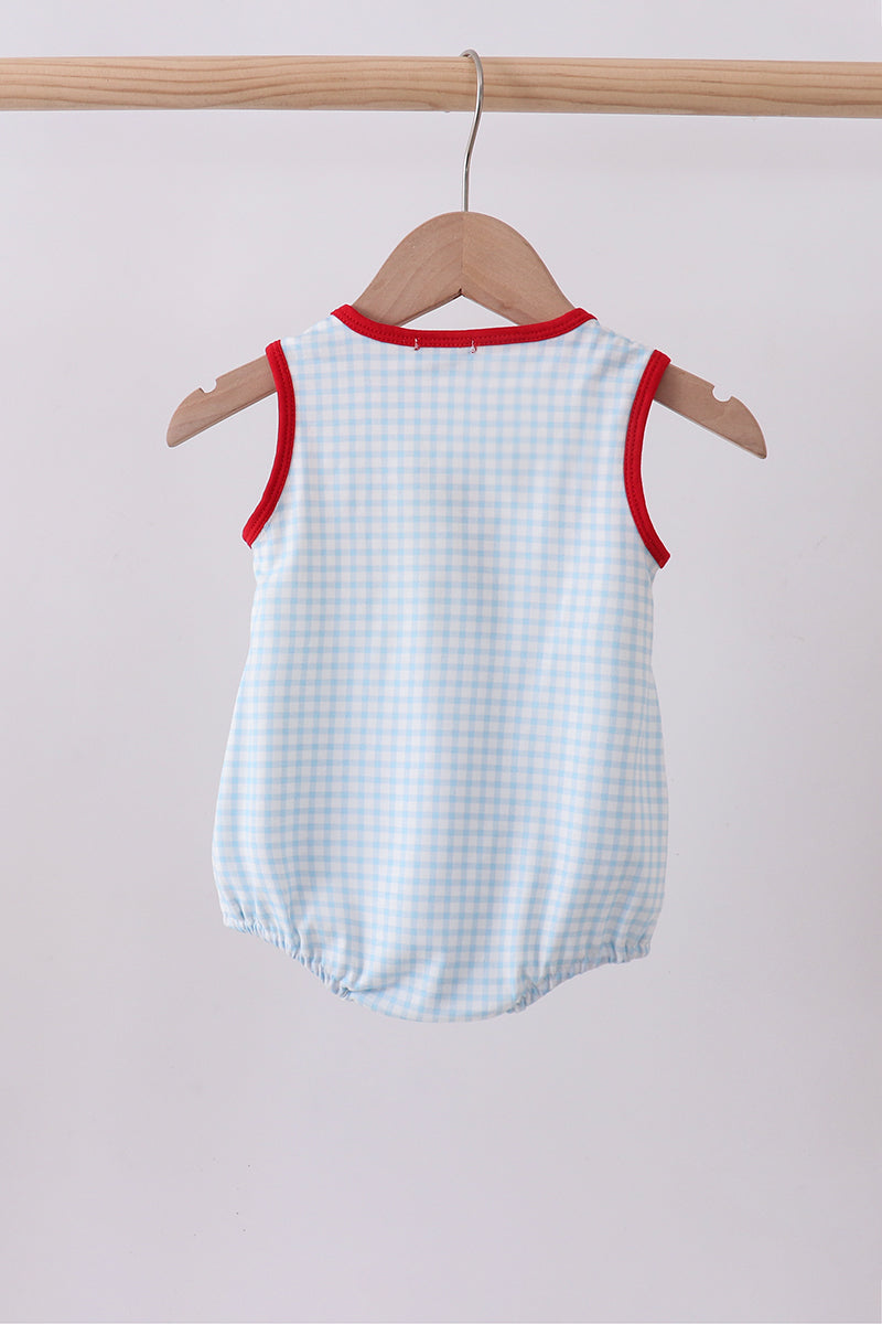 Blue watermelon embroidery bubble