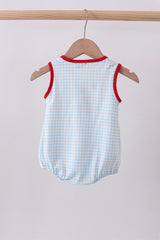 Blue watermelon embroidery bubble