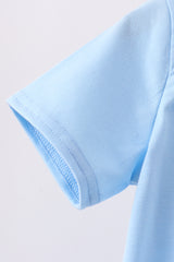 Blue animal smocked top