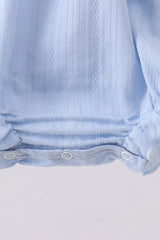 Blue sailboat embroidery jacquard ruffle bubble