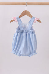 Blue sailboat embroidery jacquard ruffle bubble