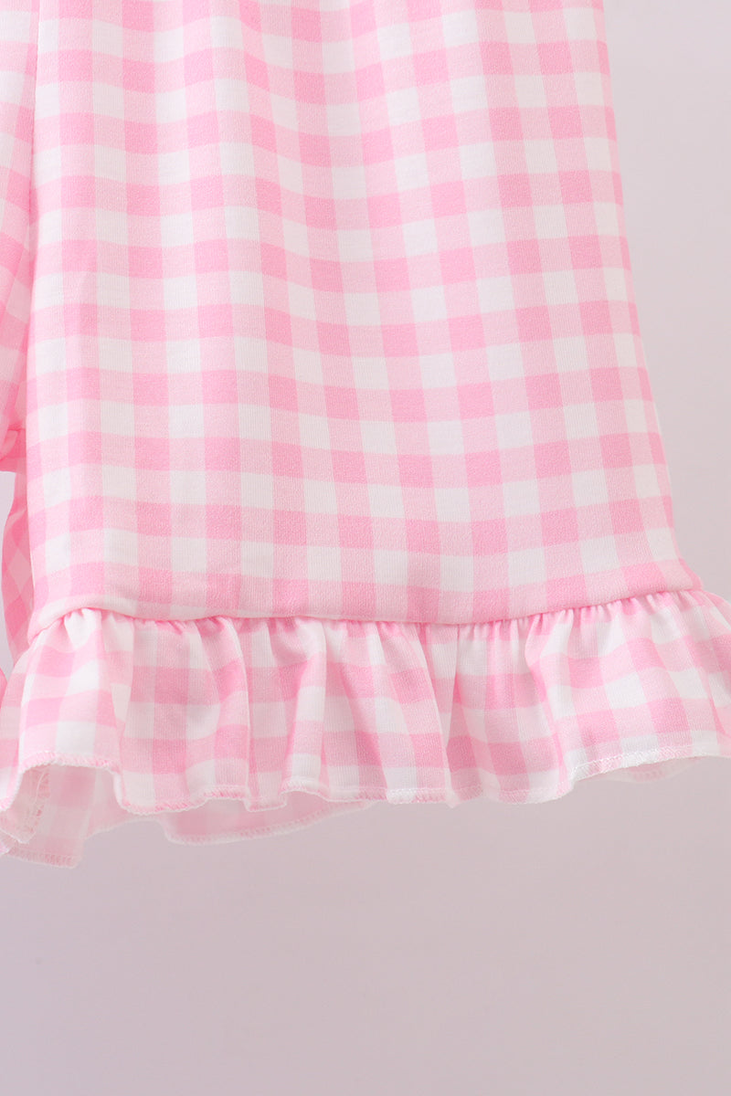 Blue sailboat embroidery jacquard shorts set