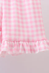 Blue sailboat embroidery jacquard shorts set