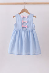 Blue sailboat embroidery jacquard dress