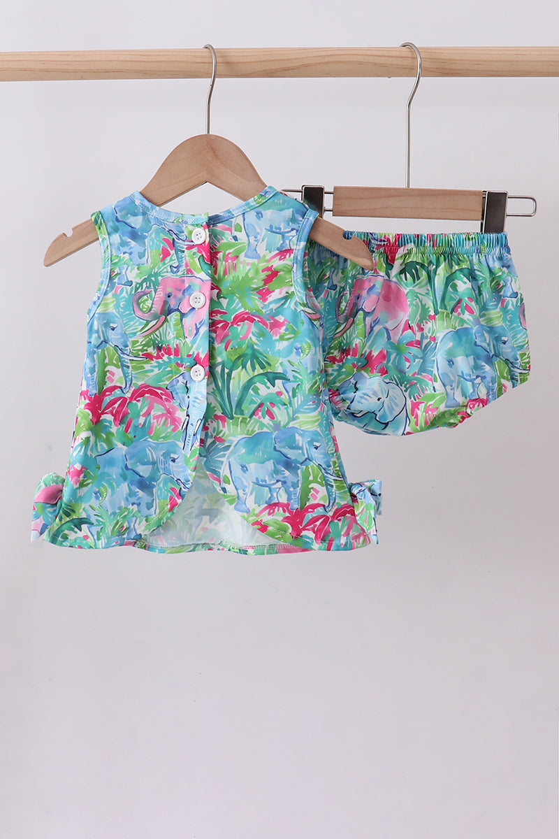 Green tropical garden bow bloomer set