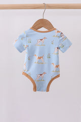 Blue puppy print bamboo bubble