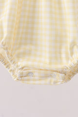 Yellow cross embroidery ruffle bubble