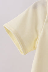 Yellow cross embroidery top