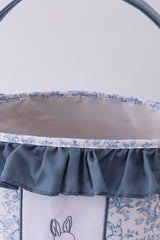 Blue bunny floral ruffle basket