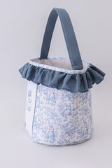 Blue bunny floral ruffle basket