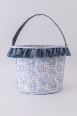 Blue bunny floral ruffle basket