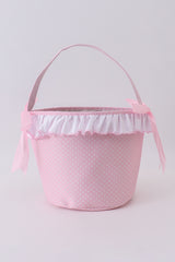 Pink bunny ruffle bow basket