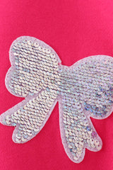 Magenta bow sequin mom&me sweatshirt