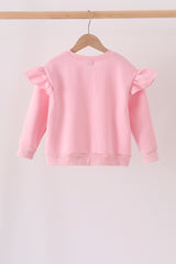 Pink bow sequin mom&me sweatshirt
