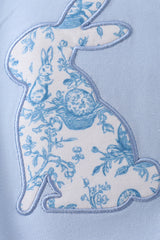 Blue bunny applique ruffle bubble
