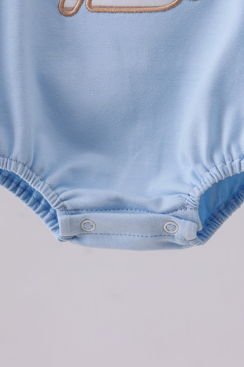 Blue bunny applique bubble