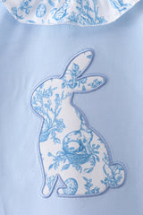 Blue bunny applique ruffle dress