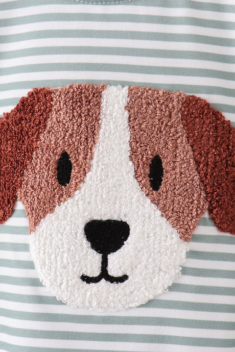 Gray stripe puppy french knot bubble