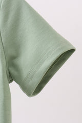 Sage puppy french knot top