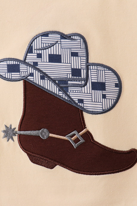 Khak boot applique top