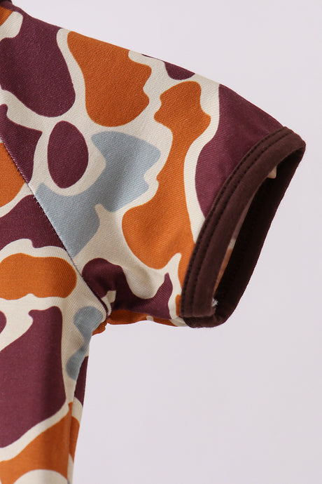 Camouflage print bamboo pajama romper