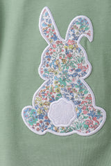 Sage floral bunny applique skorts set