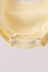 Yellow plaid bunny applique bubble