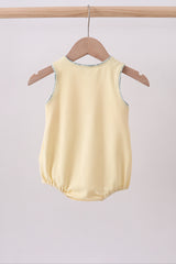 Yellow plaid bunny applique bubble