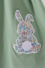 Sage bunny applique lace collar dress