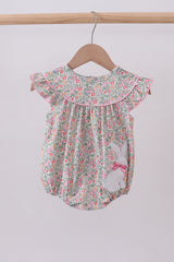 Floral bunny applique ruffle bubble