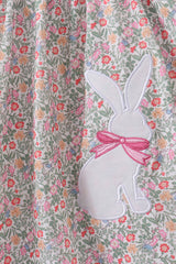 Floral bunny applique ruffle dress