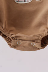 Brown plaid bunny applique bubble