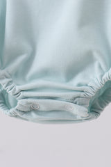 Blue stripe bunny applique bubble