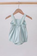 Blue stripe bunny applique bubble