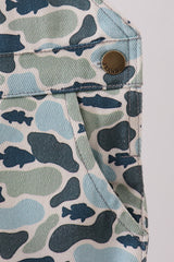 Camouflage denim overall