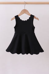 Black scalloped active  mom&me dress