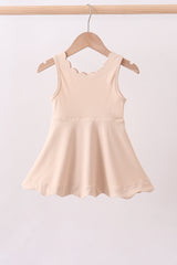 Cream scalloped active dress