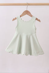 Sage scalloped active dress