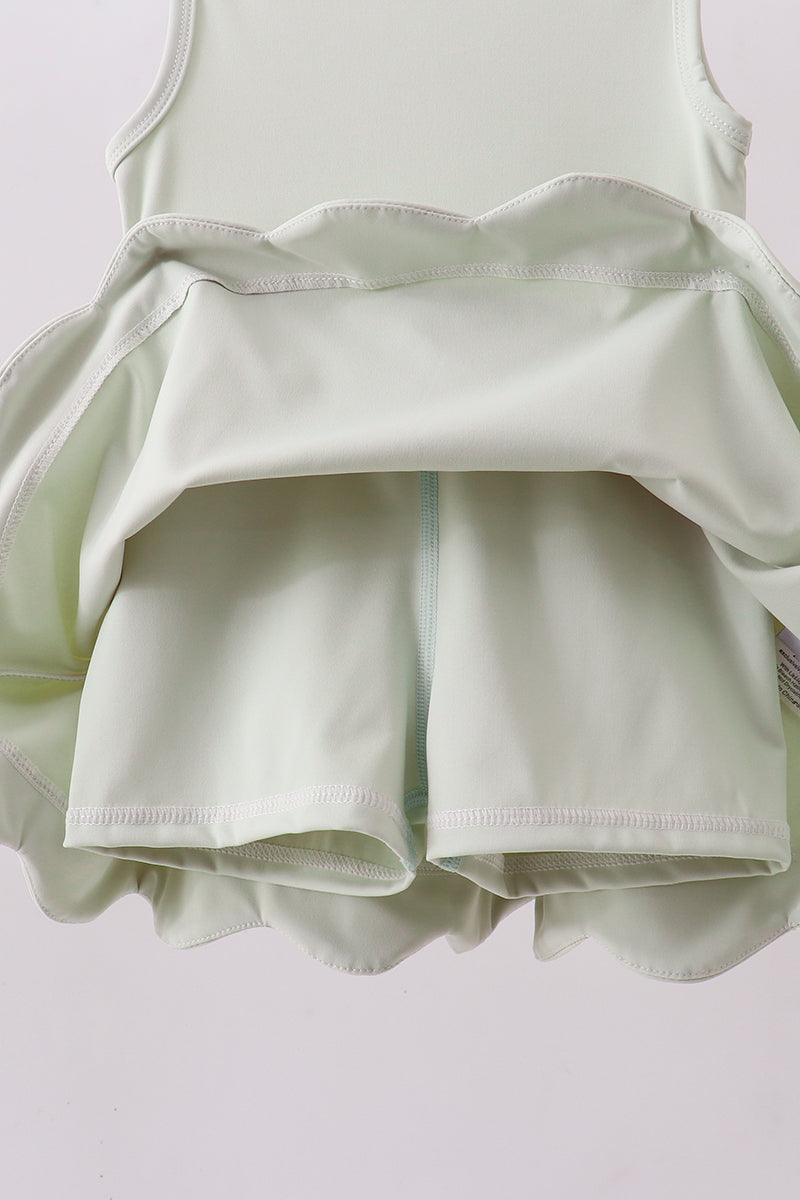 Sage scalloped active dress