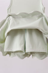 Sage scalloped active dress
