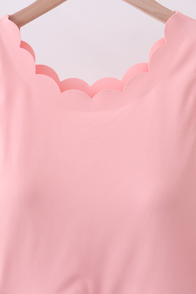 Pink scalloped active mom&me dress