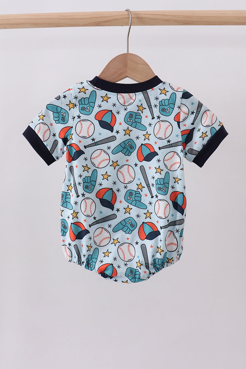 Navy baseball print bubble