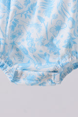 Blue bunny smocked peter pan collar bubble