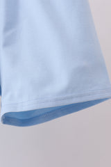 Blue bunny smocked peter pan collar shorts set