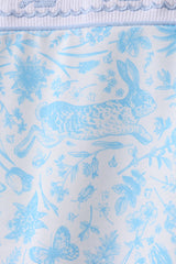 Blue bunny smocked peter pan collar shorts set