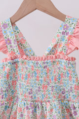 Floral smocked ruffle dress