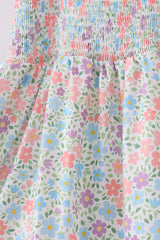Floral smocked ruffle dress