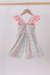 Floral smocked ruffle dress