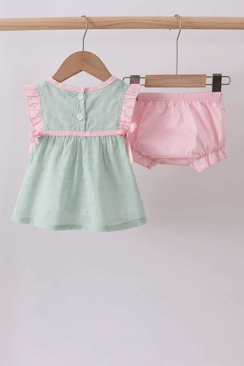 Green Ruffle Bloomer Green swiss dot cross sheep ruffle bloomer set – Honeydew USA